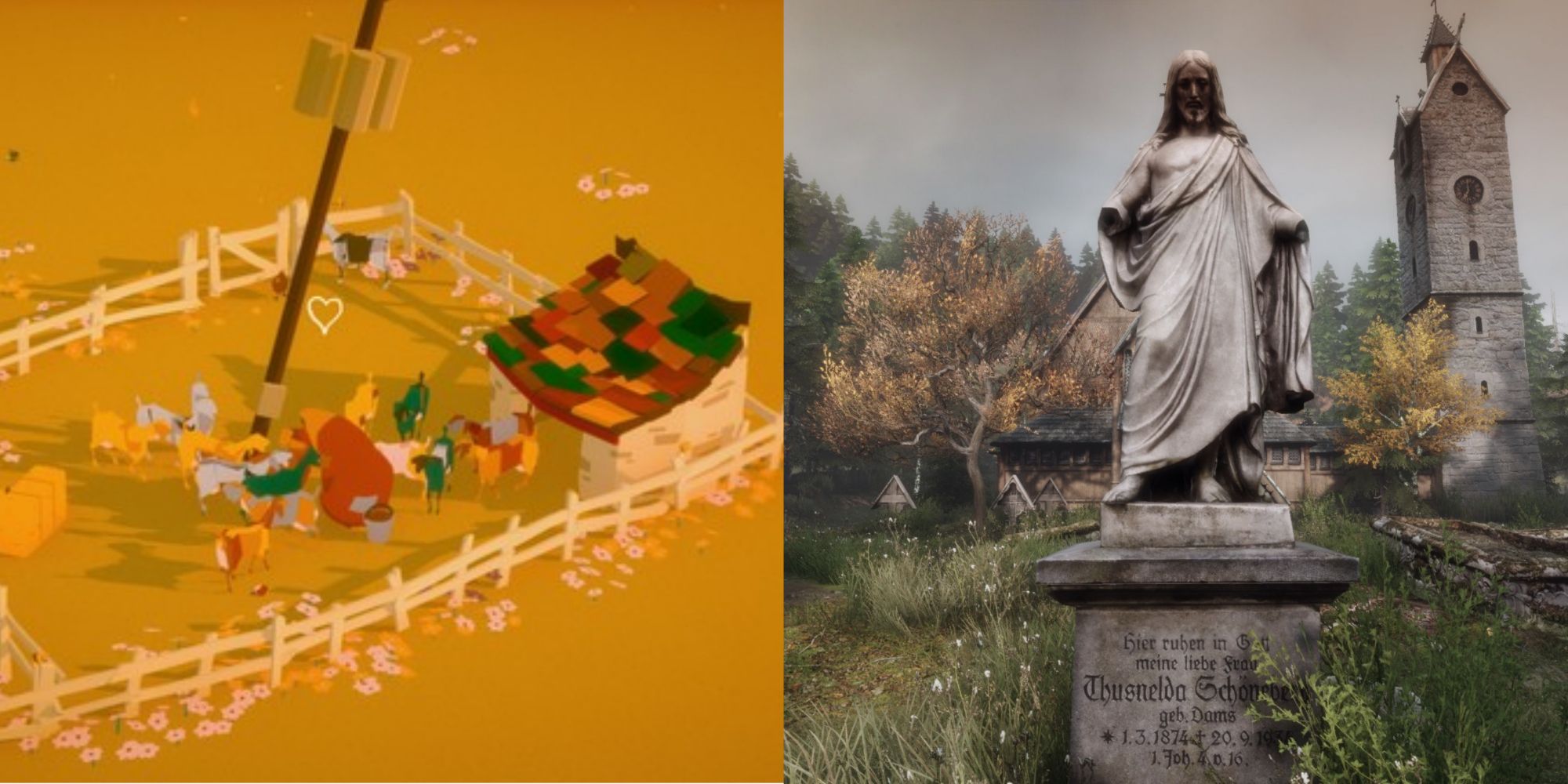 Split image of The Stillness of the Wind and The Vanishing of Ethan Carter.