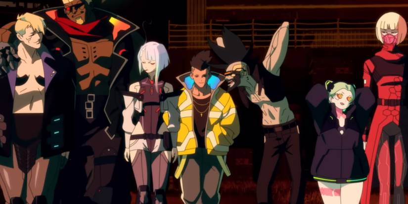 Cyberpunk Edgerunners Cast including David, Lucy, Dorio, Maine, Pilar, Rebecca, and Kiwi