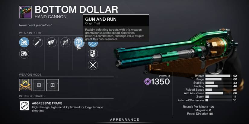 Destiny 2 Bottom Dollar Hand Cannon