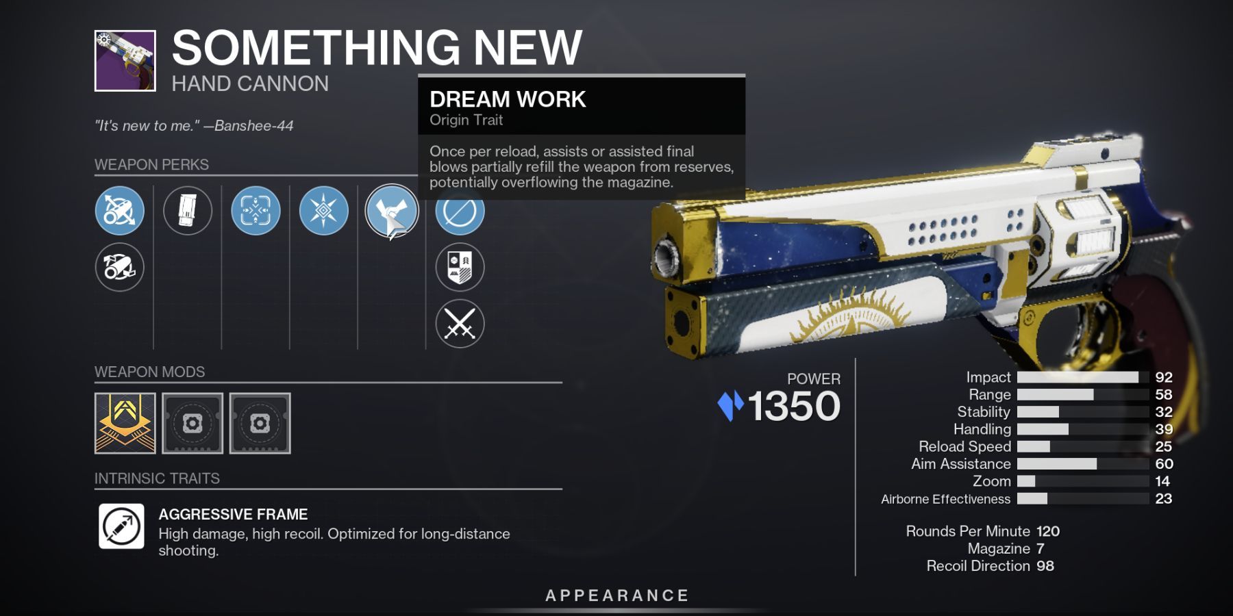 Destiny 2 Something New Hand Cannon