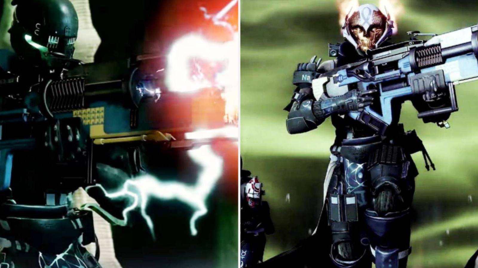 Destiny 2 Titan Holding Grand Overture Exotic Machine Gun