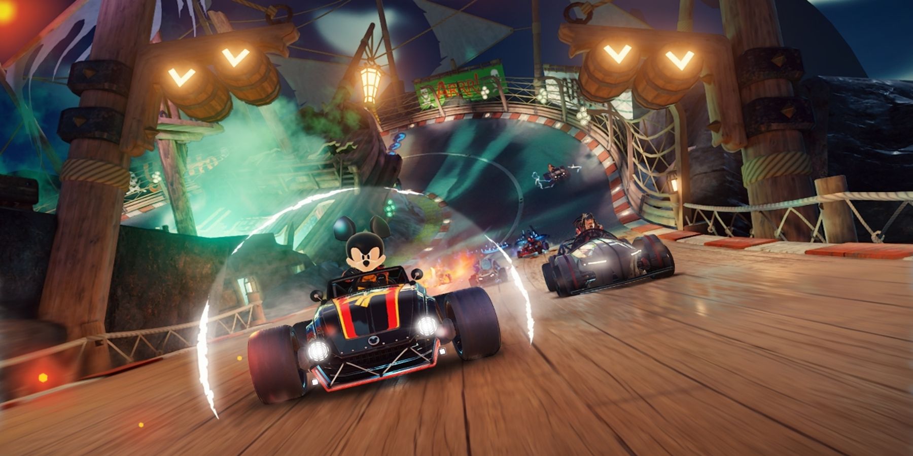 Disney Speedstorm in-game footage with Mickey Mouse