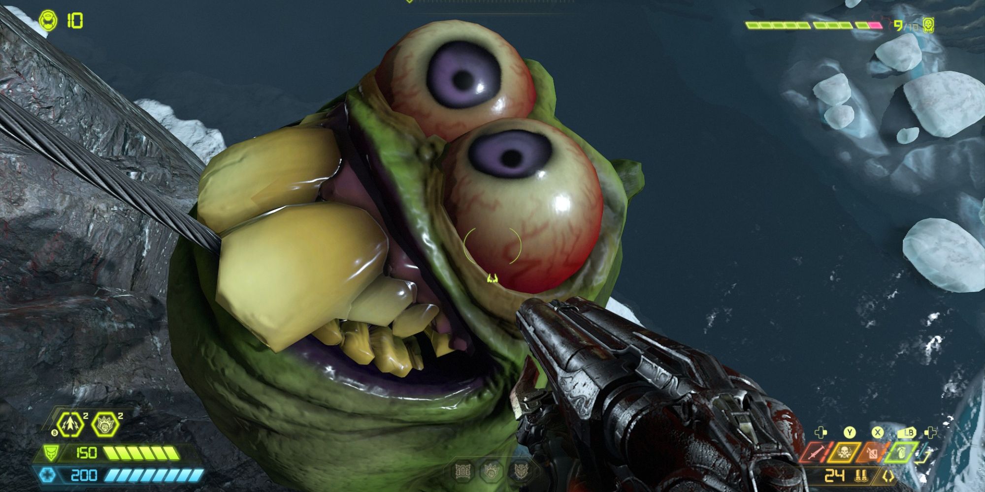 Commander Keen's Dopefish makes a cameo appearance in Doom Eternal