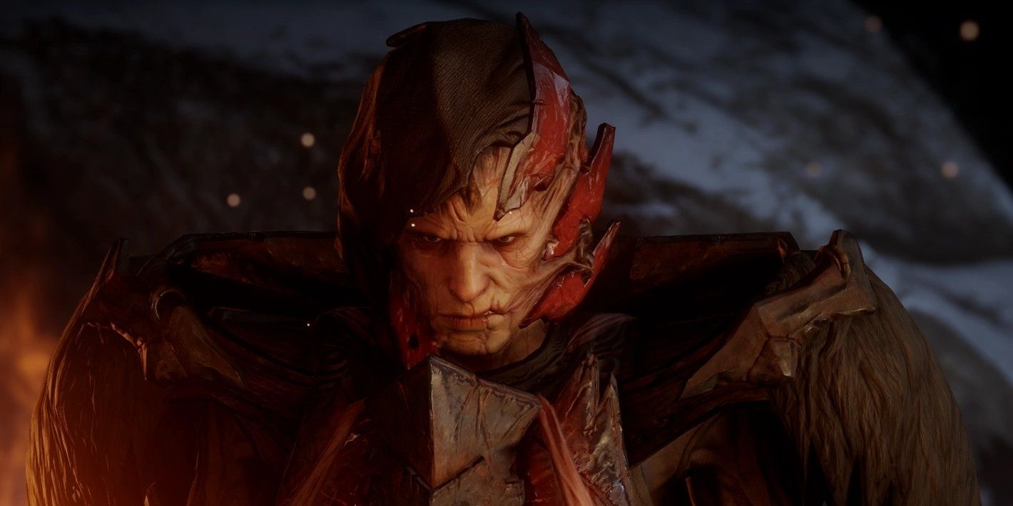 Corypheus looking very angry at the player in Dragon Age Inquisition