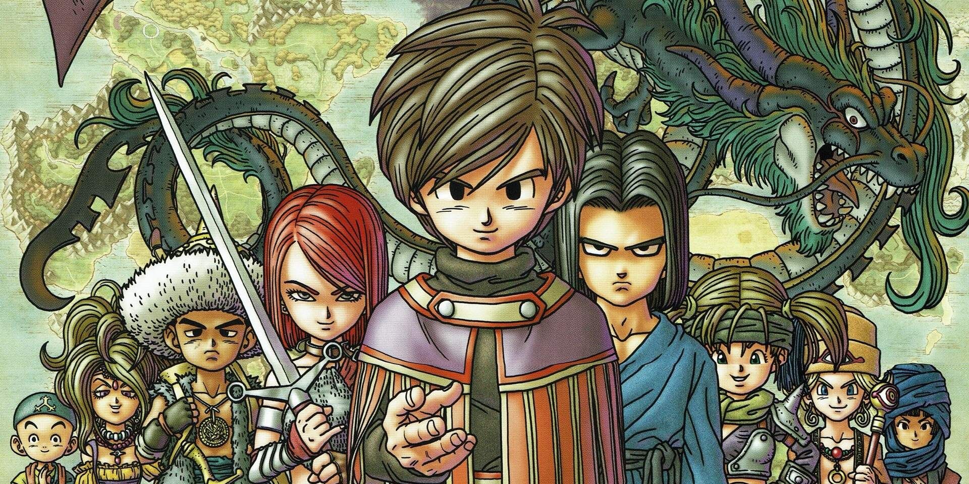 Cover art showing all the characters from Dragon Quest 9: Sentinels of the Starry Skies