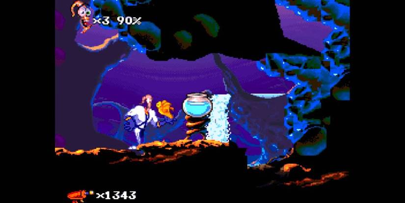 Earthworm Jim 2 Bob The Killer Goldfish Boss Battle