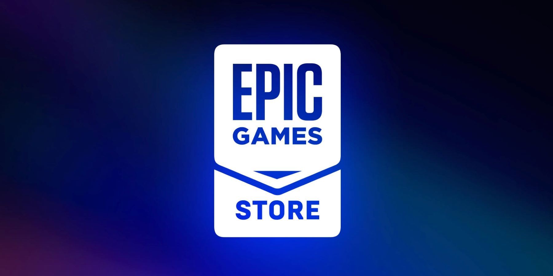 Логотип магазина Epic Games на черно-синем фоне