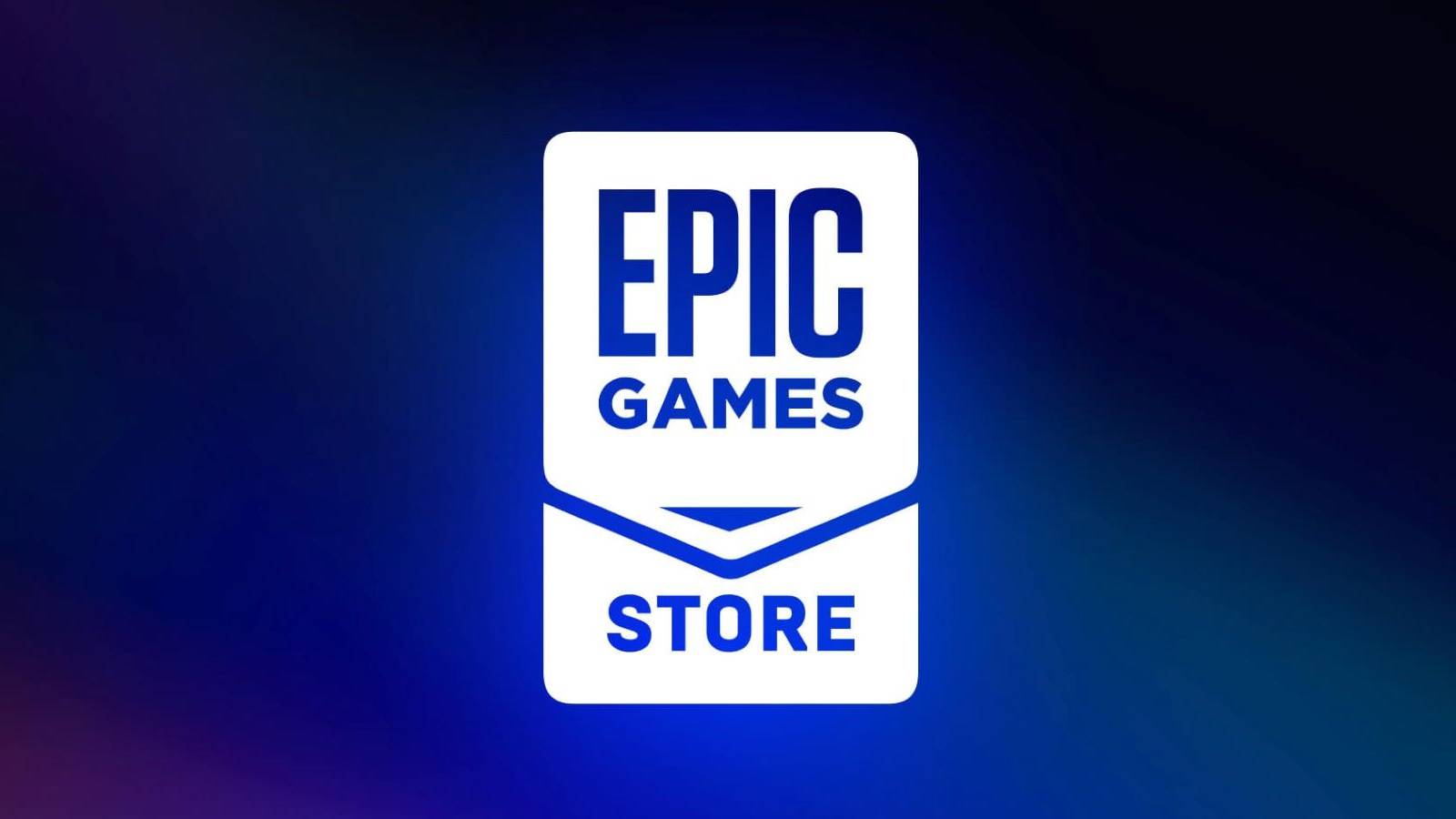 Epic Games Store logo on black and blue background