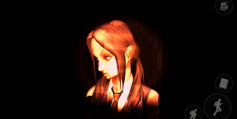 The ghost of a girl who had acid thrown in her face, the player shining the light from the Yin-Yang Token to defeat her