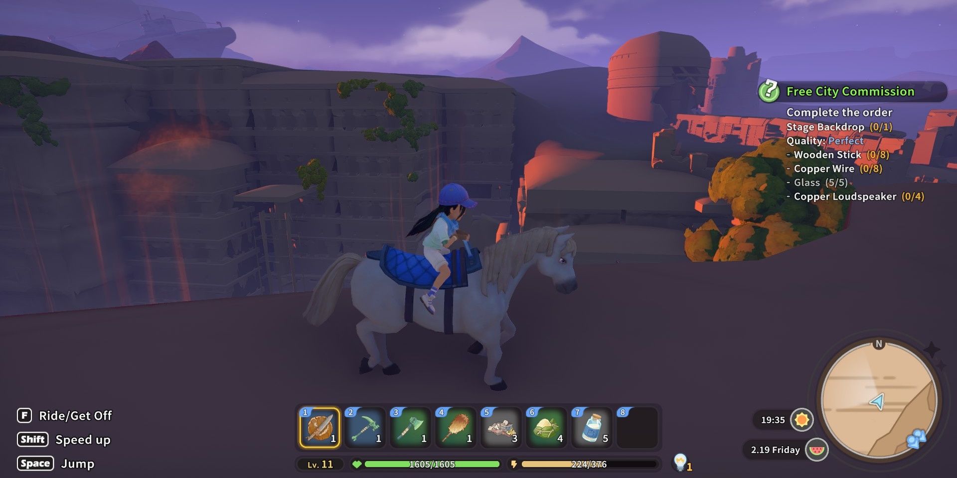 Exploring on a horse in My Time at Sandrock