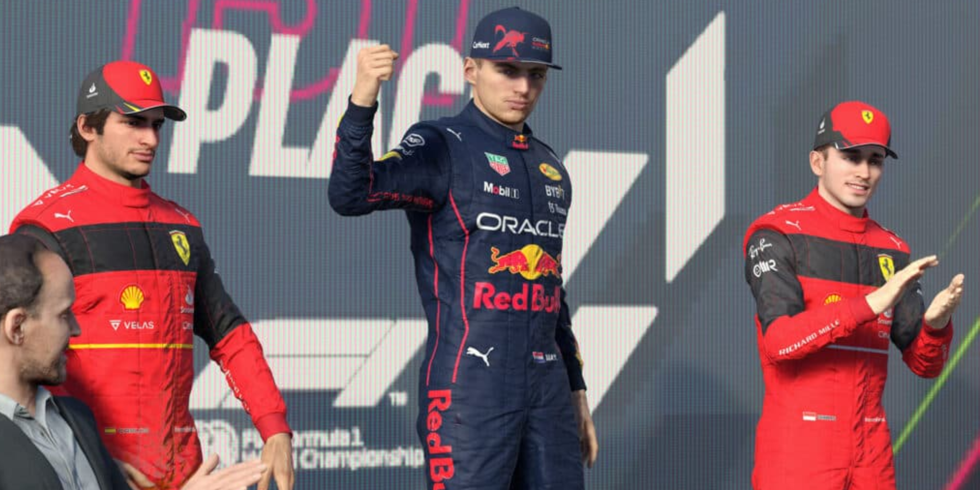 Sainz, Verstappen and Leclerc on the Podium in F1 22