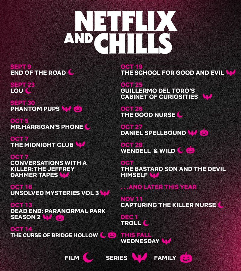 Netflix and Chills full lineup news October