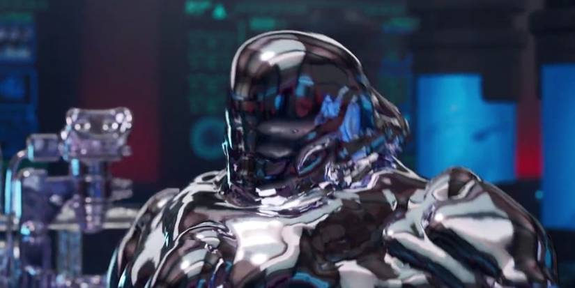 the scientist turns into chrome goo