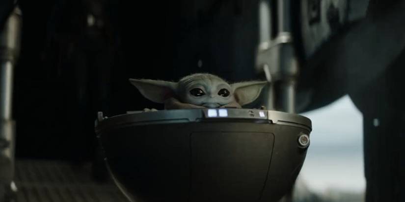 grogu in his hovering pram