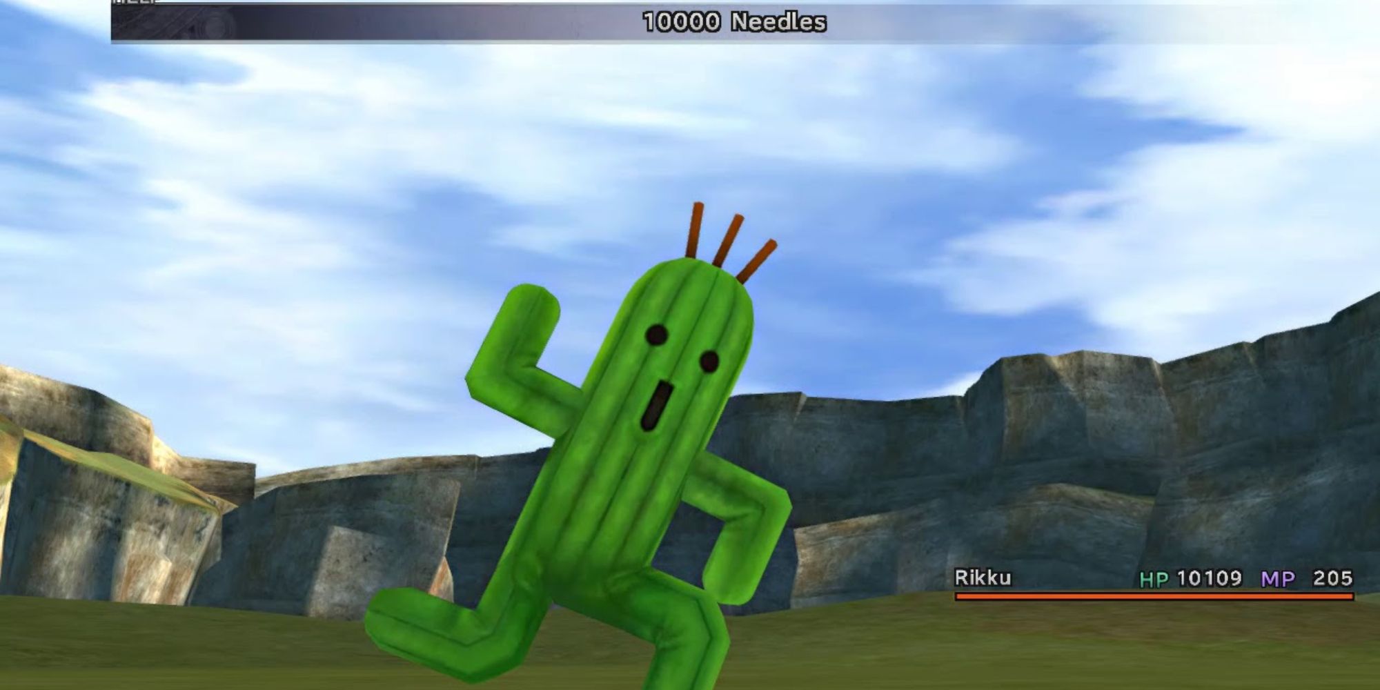 A Cactuar readies its 10000 Needles attack in Final Fantasy X