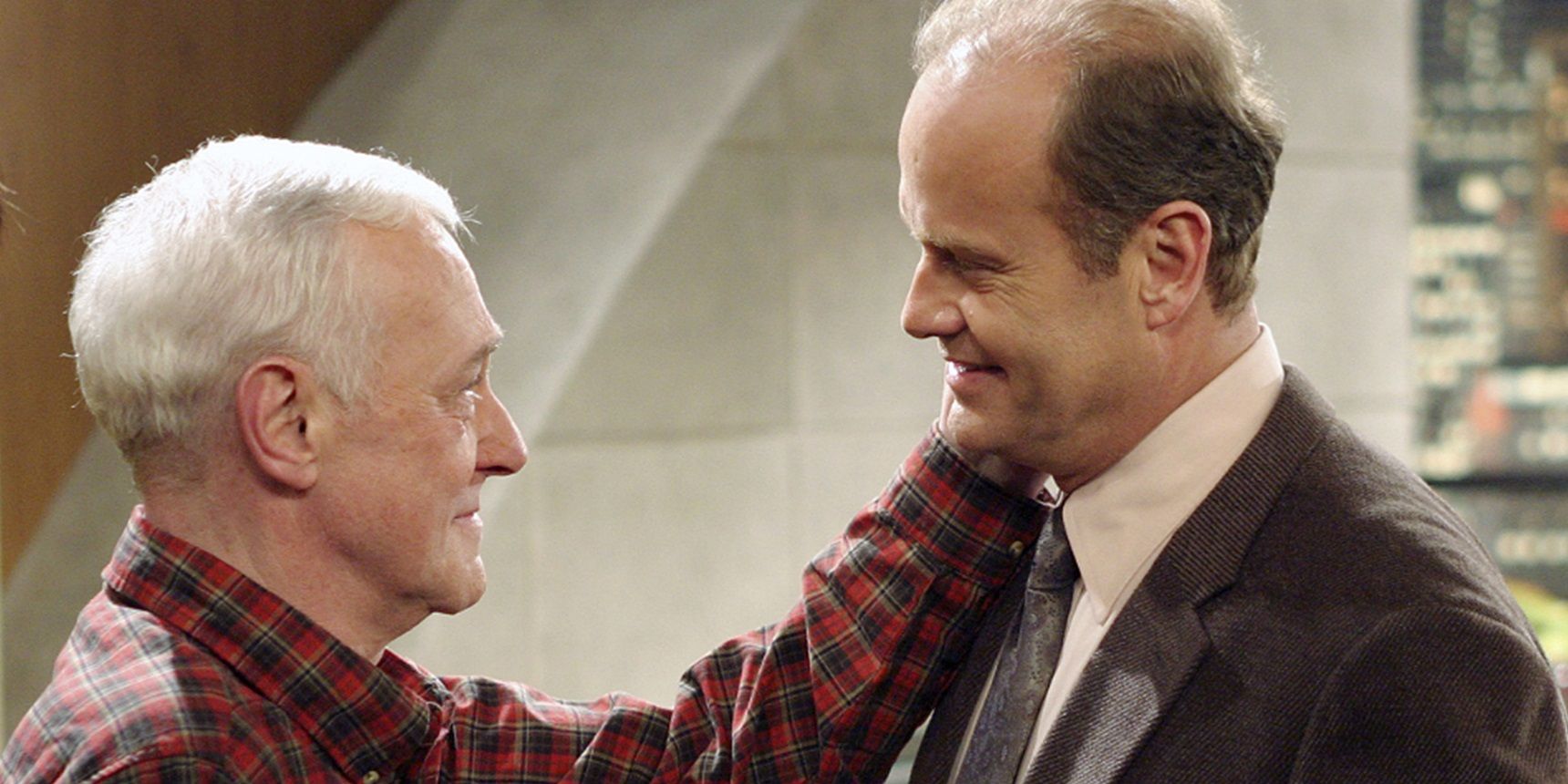 Frasier and Marty share a tender moment in Frasier