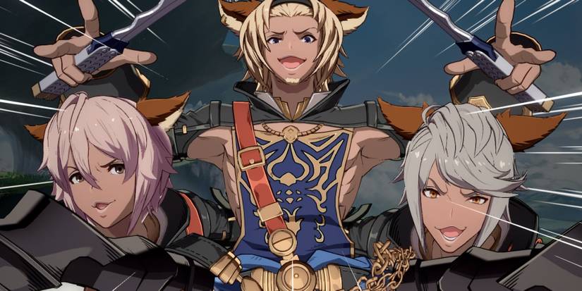 GBVS Beginners Lowain and his brothers performing the Human Pyramid Attack