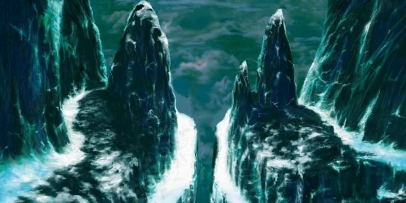 The Gaea's Cliff mountains as they appear in Final Fantasy 7