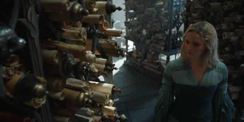 Galadriel Hall of Law with the scrolls Rings of Power LotR