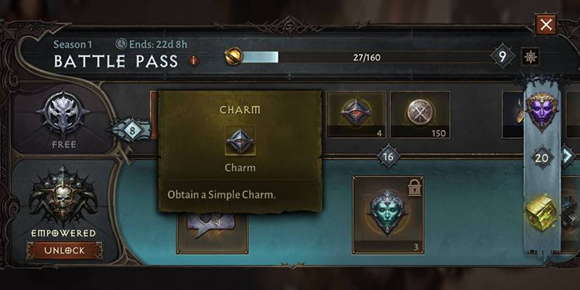 Getting a Charm from the Battle Pass