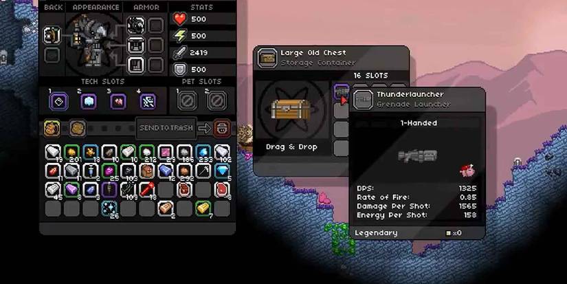 Finding the Thunderlauncher Grenade Launcher in Starbound
