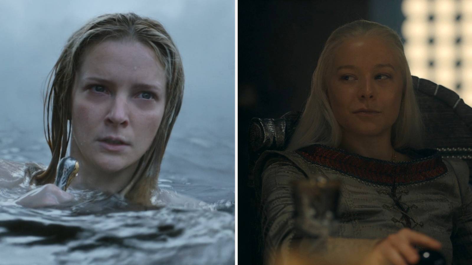 House of the Dragon Rings of Power Morfydd Clark Galadriel Emma D'Arcy Rhaenyra