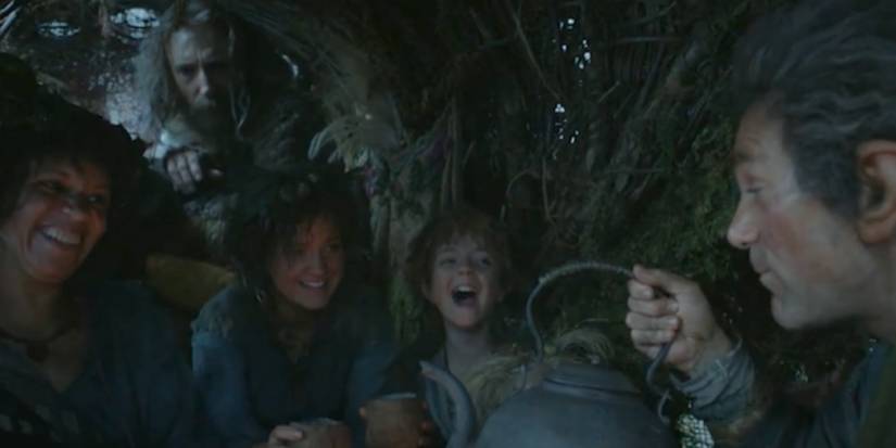 Harfoots hiding from the storm