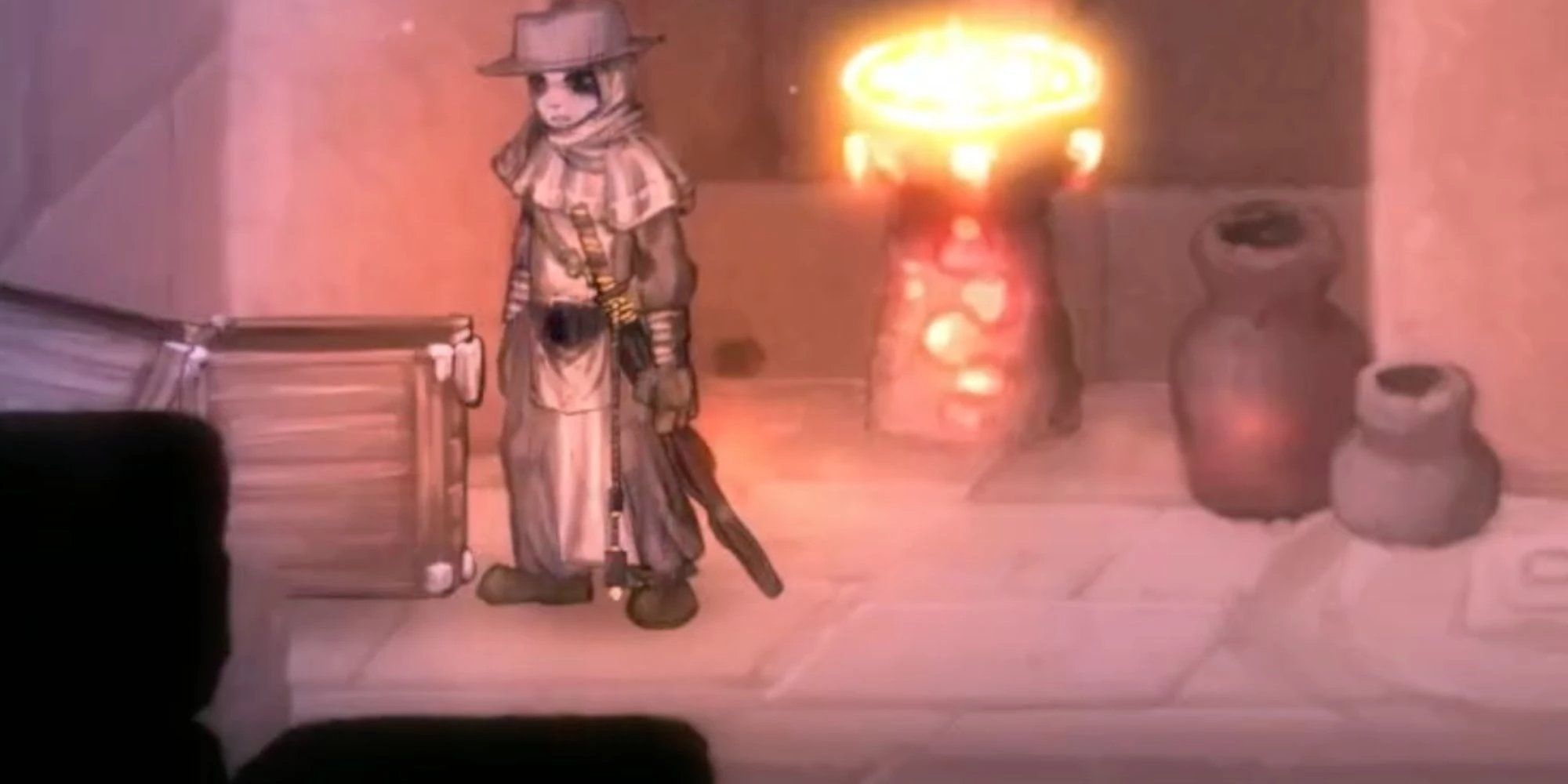 A close up of a player in the Healer Set in Salt and Sacrifice