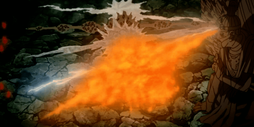 Hiruzen Sarutobi uses Five Nature Attack