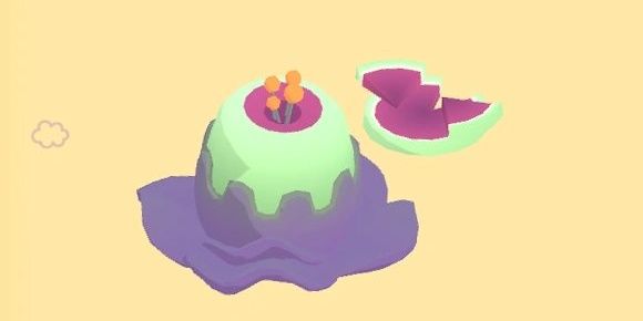 A full Hyperglob crop and one cut into pieces in Ooblets