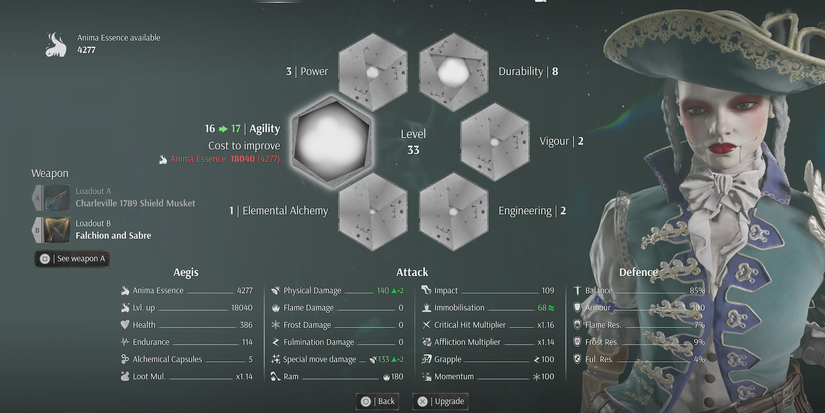 steelrising stat screen progression