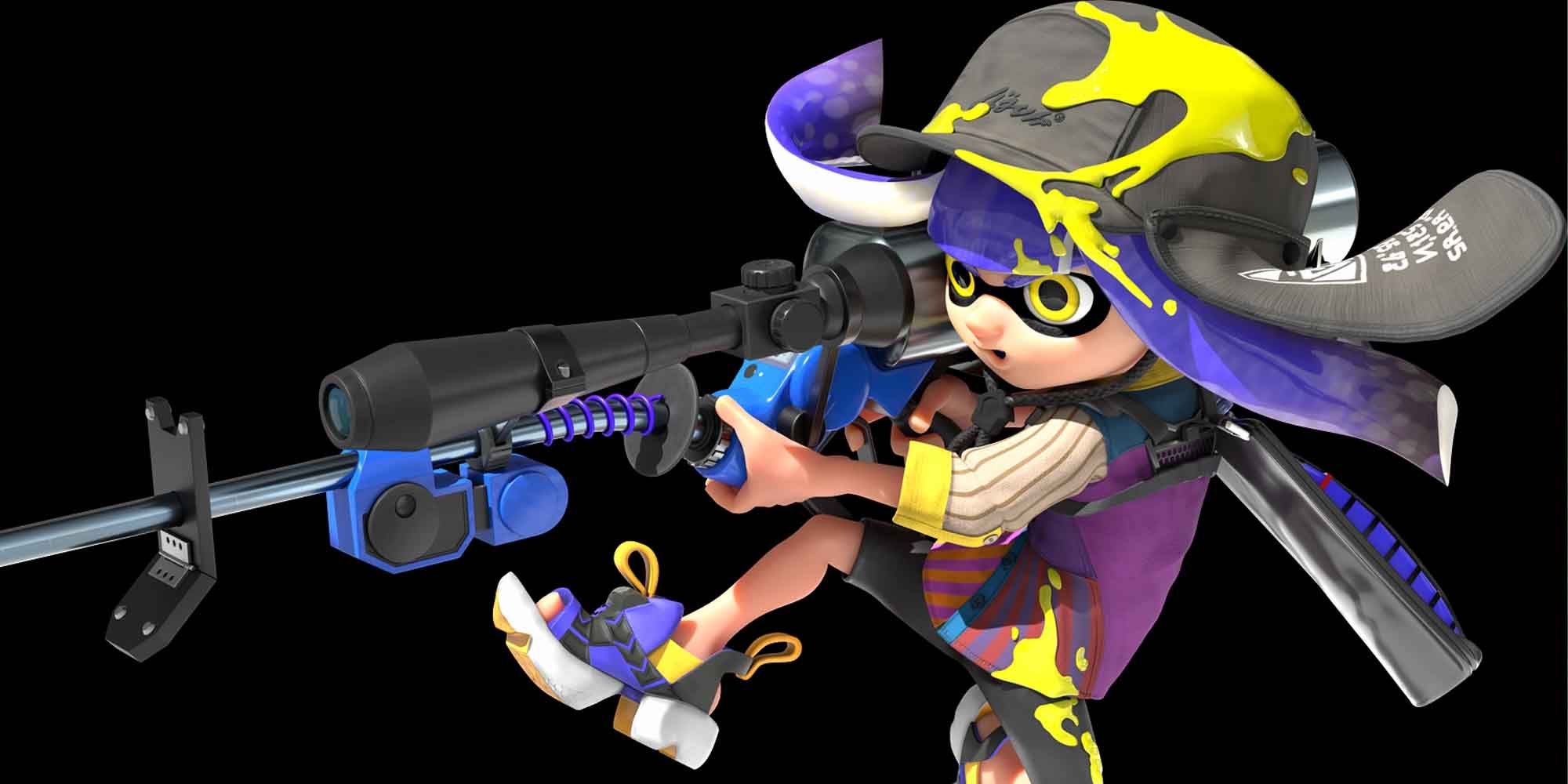 The Ink-Black Flap Cap headgear in Splatoon 3