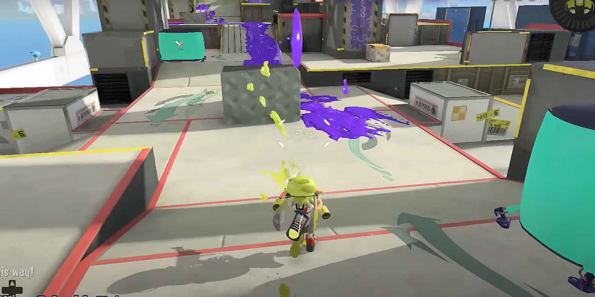 An ink-free zone at the start of a match in Splatoon 3