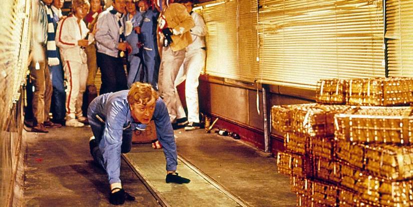 Charlie with the gold in Italian Job ending scene