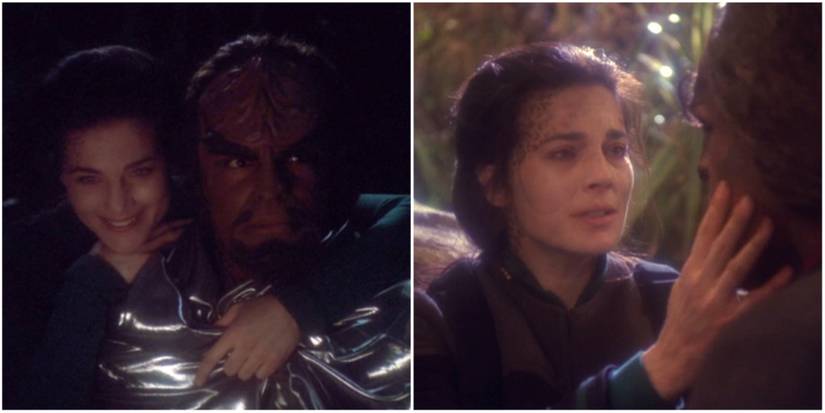 Jadzia Dax and Worf in Star Trek: Deep Space Nine