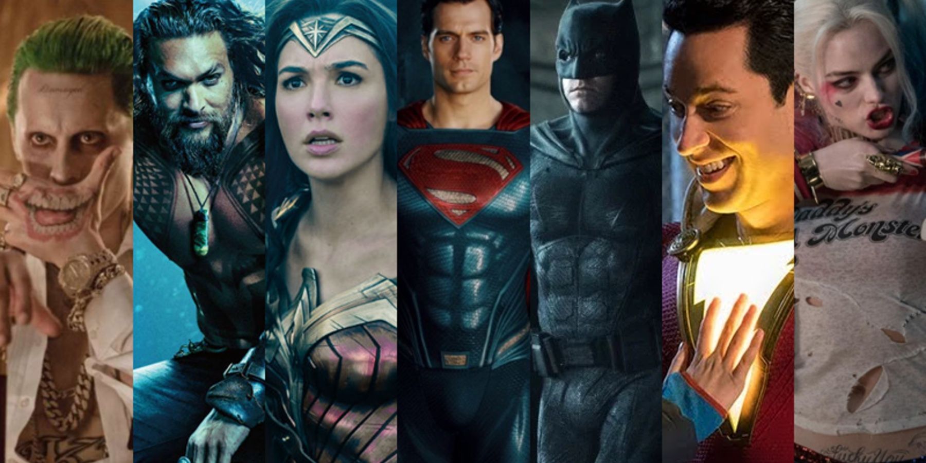 Joker-Aquaman-Wonder-Woman-Superman-Batman-Shazam-Harley-Quinn