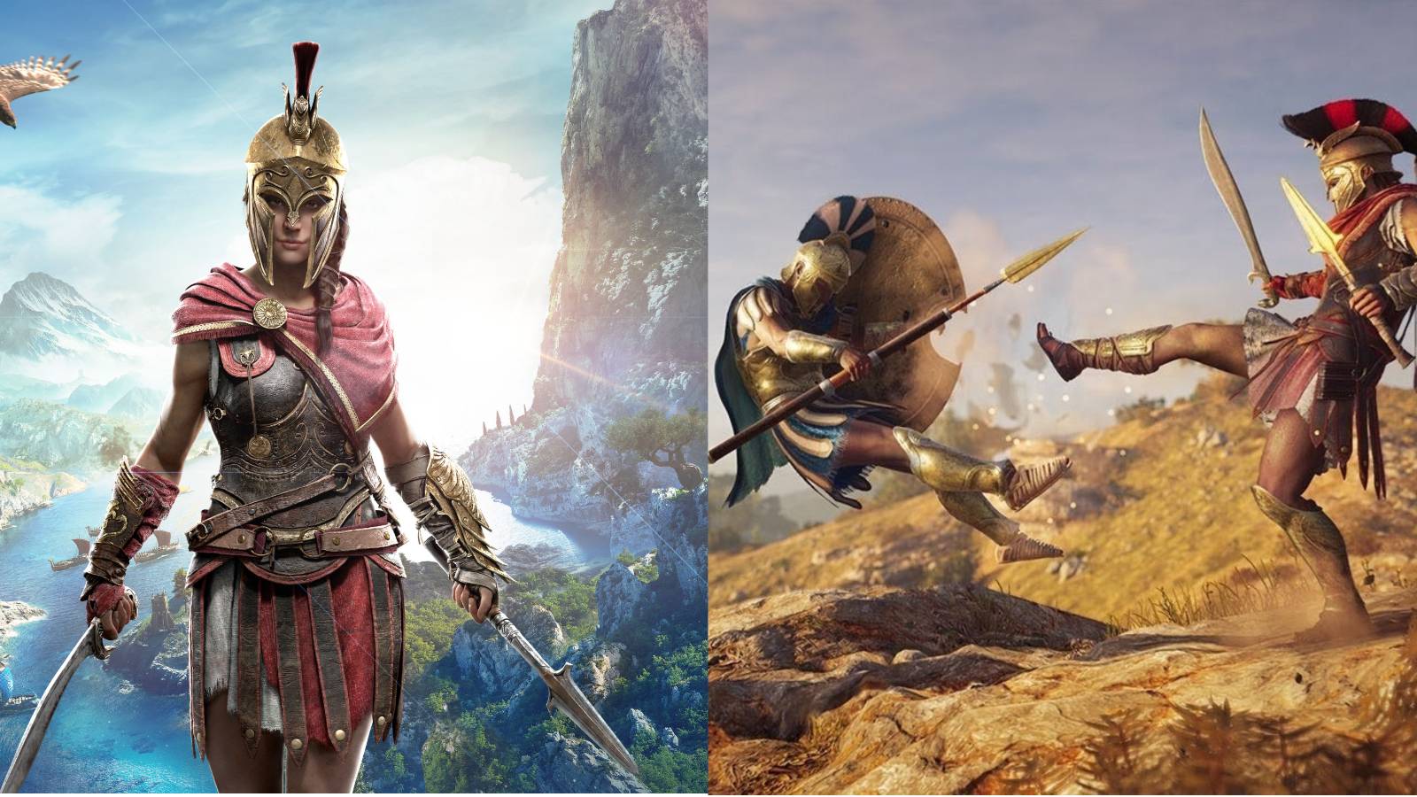 Kassandra - Alexios performing the Sparta Kick