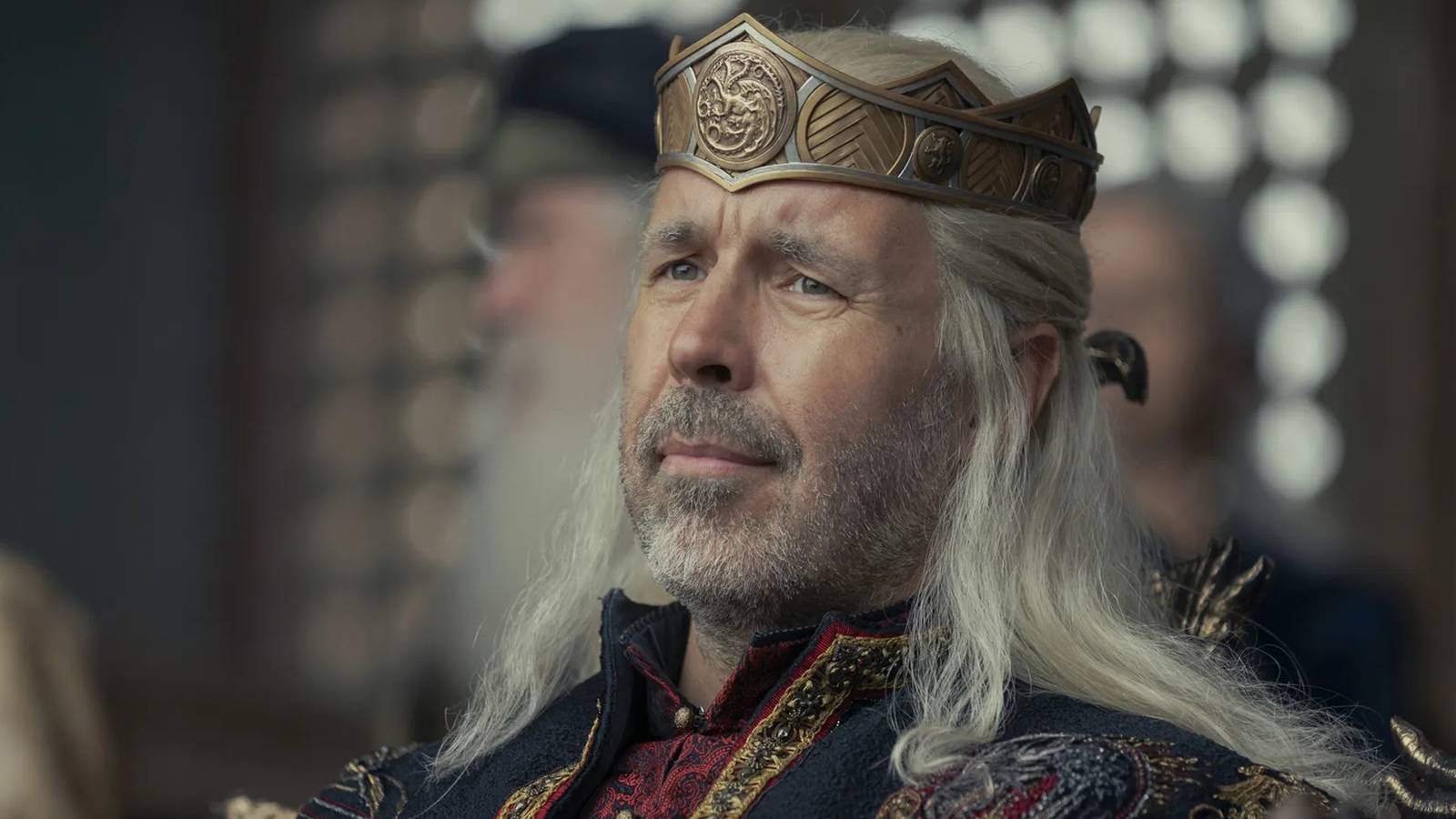 King Viserys watches a jousting match in House of the Dragon