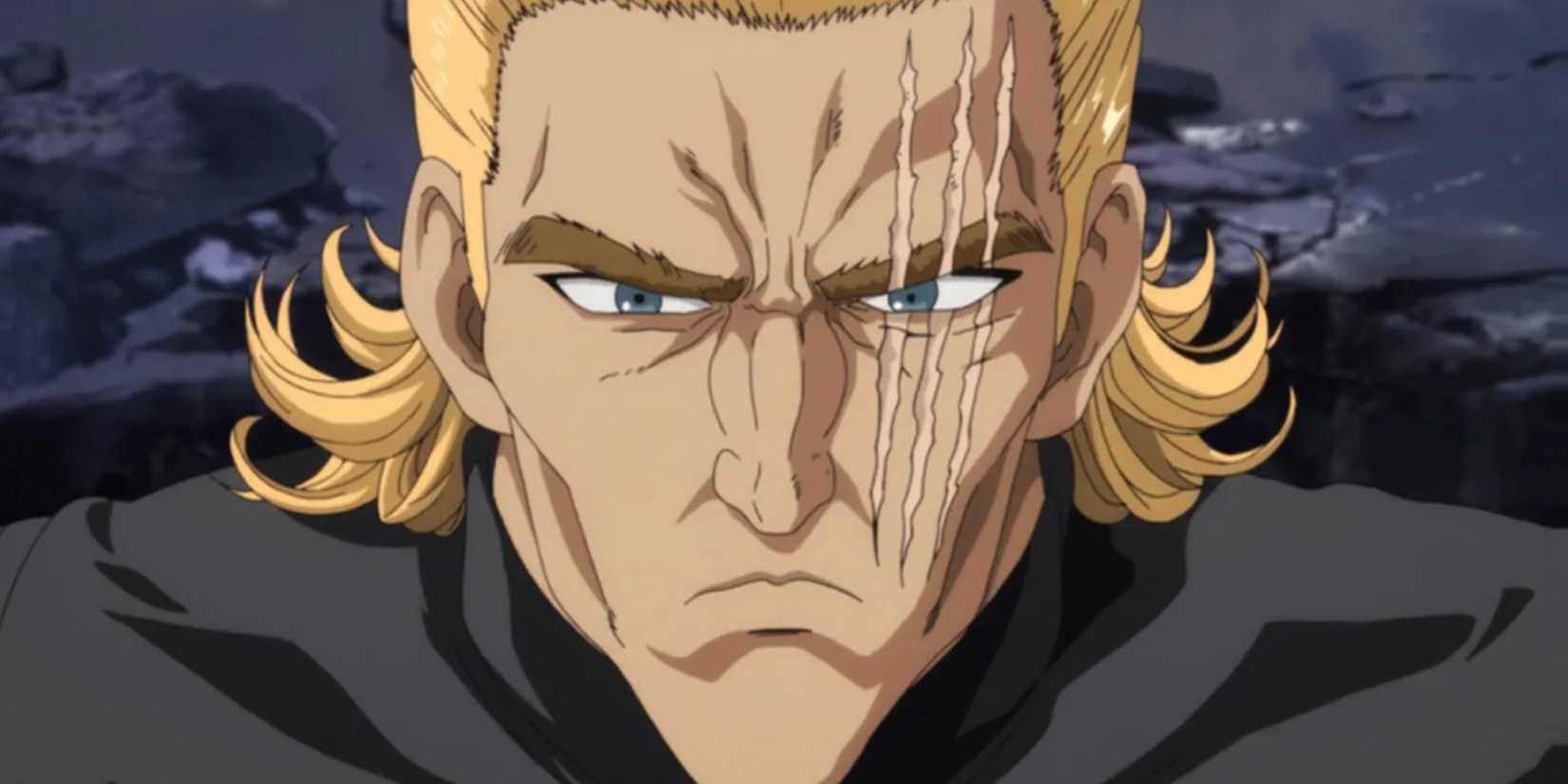 King from One Punch Man with 3 scars