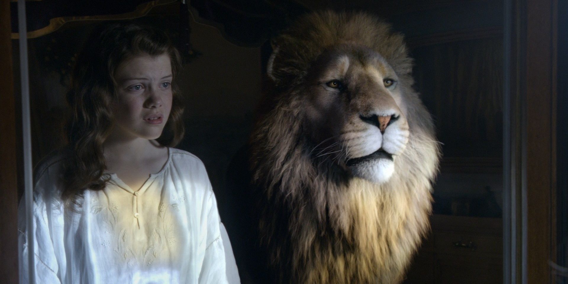 Lucy and Aslan in The Chronicles of Narnia: Voyage of the Dawn Treader