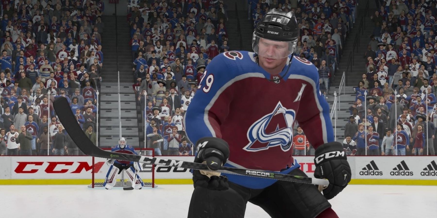 Nathan MacKinnon in an NHL EA video game
