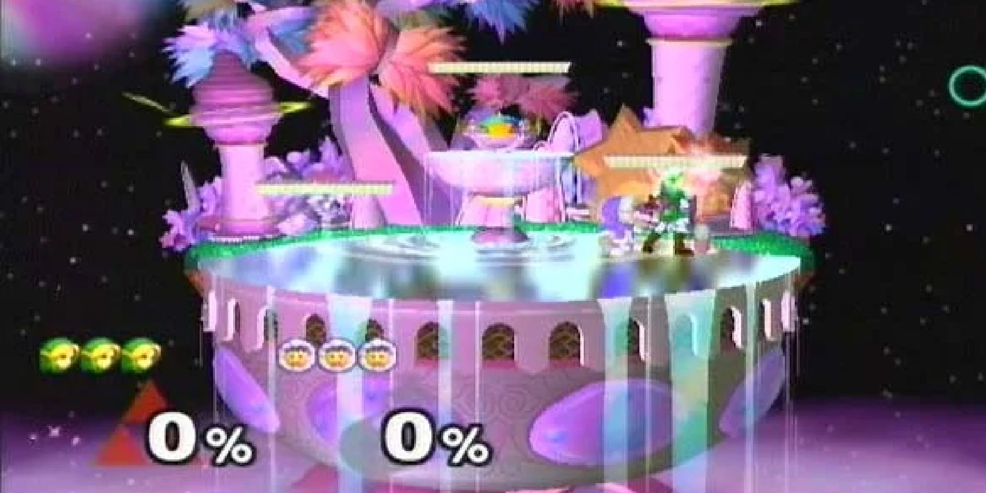 Link standing alone on Fountain of Dreams in Melee