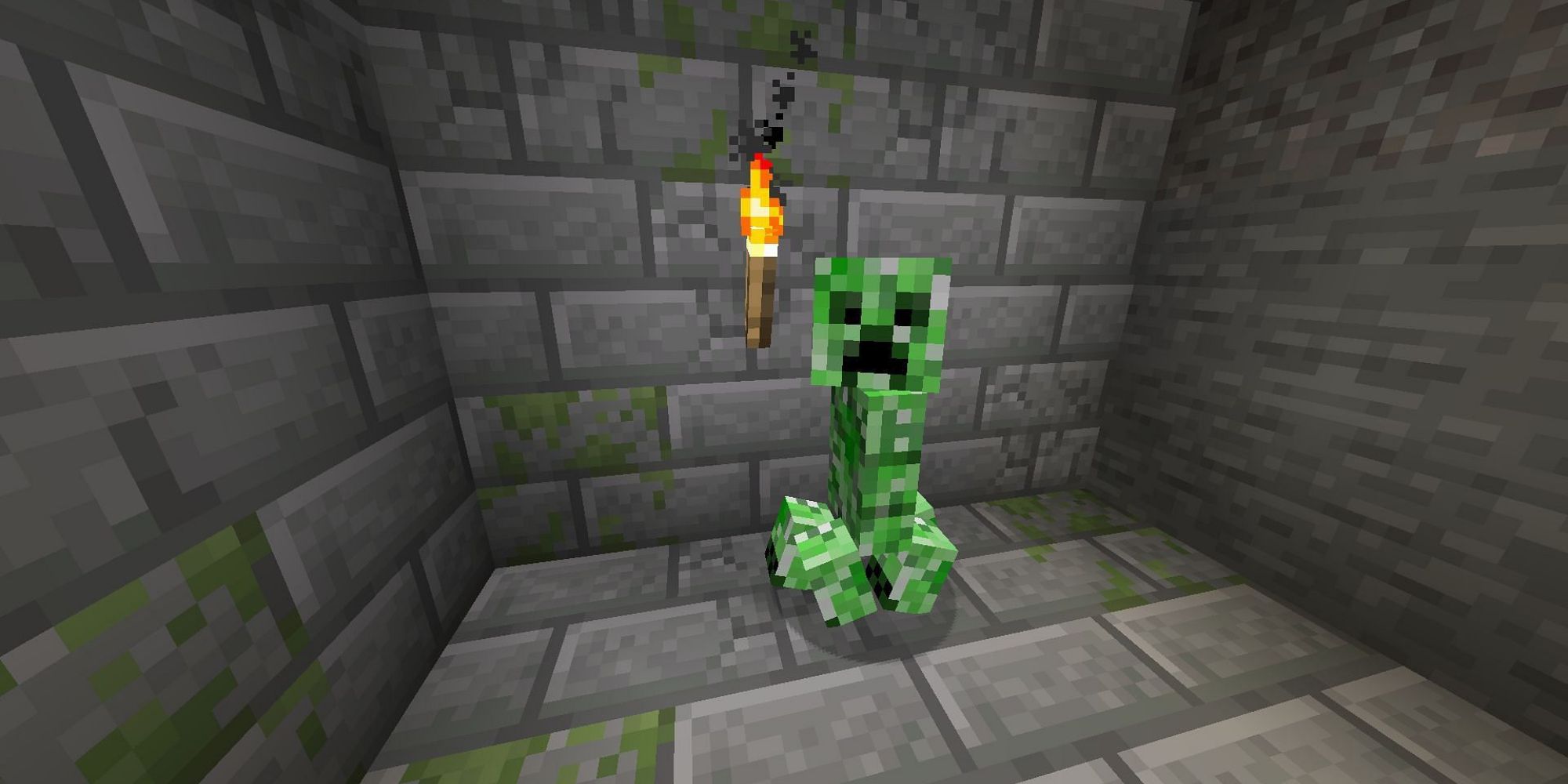 A Minecraft Creeper has spotted the player