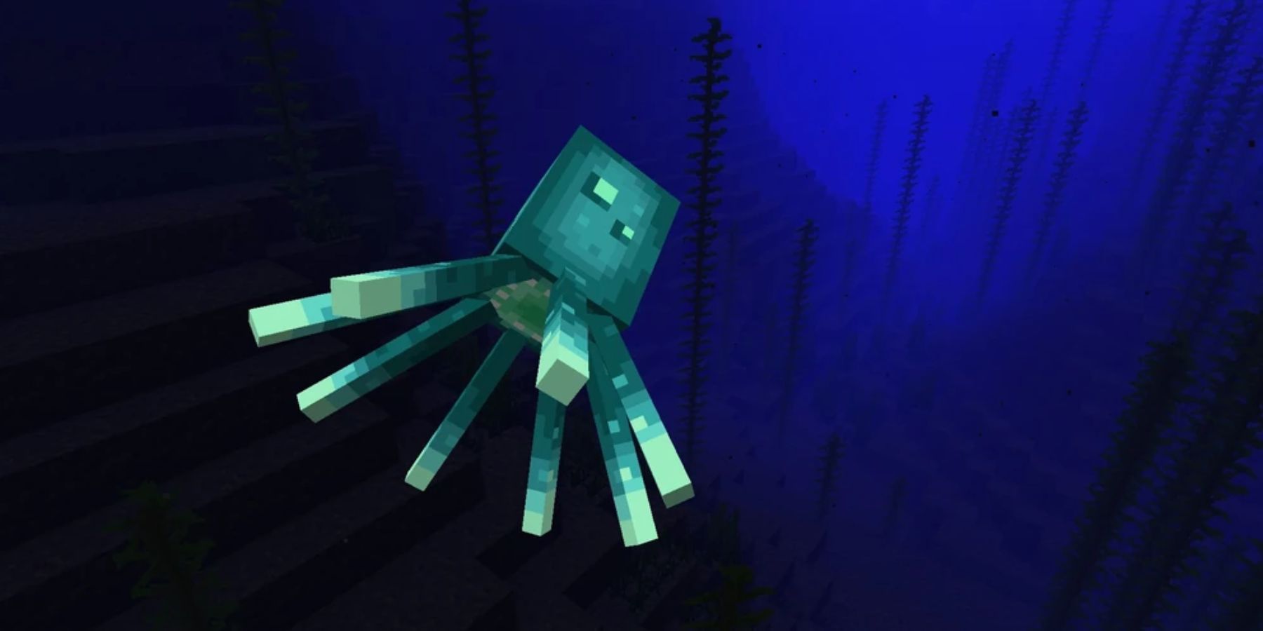 Minecraft Glow Squid Underwater