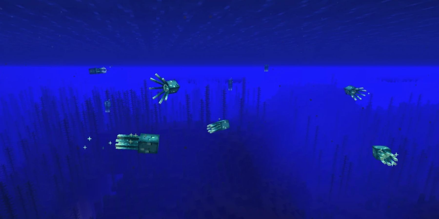 Minecraft Glow Squids In Ocean