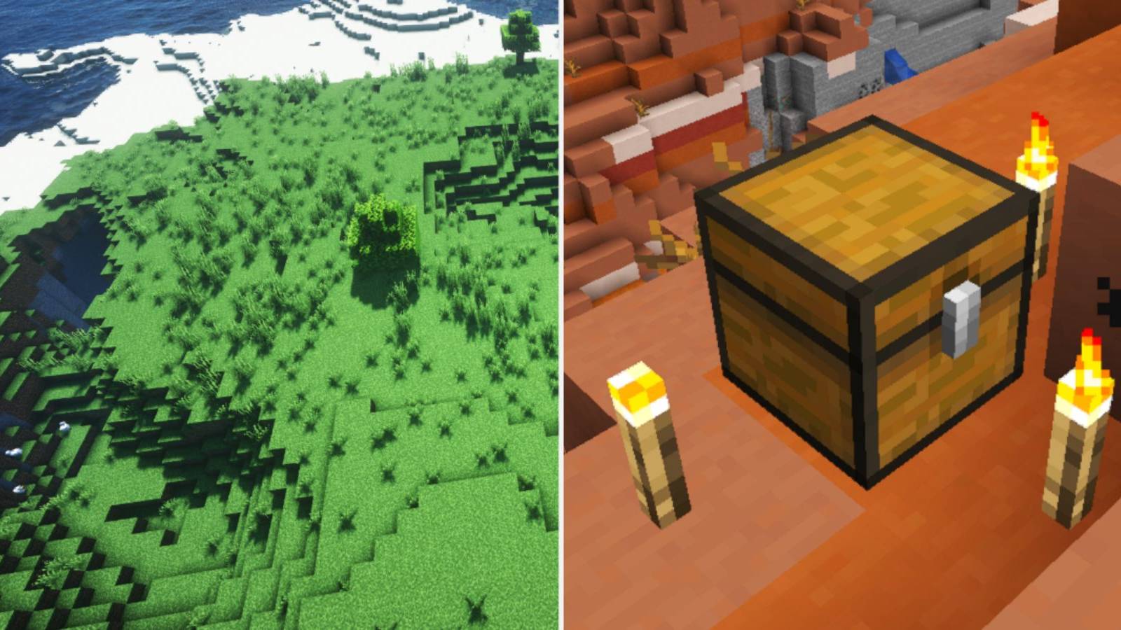 Minecraft Minecraft Plains Biome And Bonus Chest