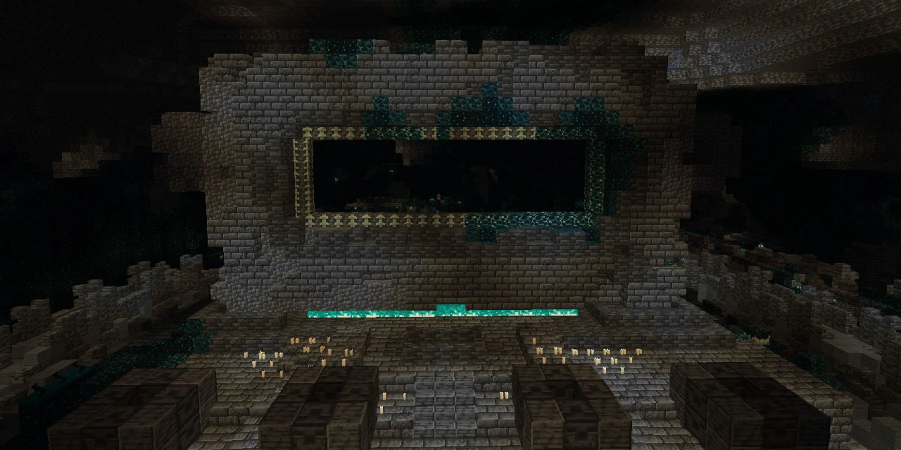 Minecraft's Ancient City in the Deep Dark biome 