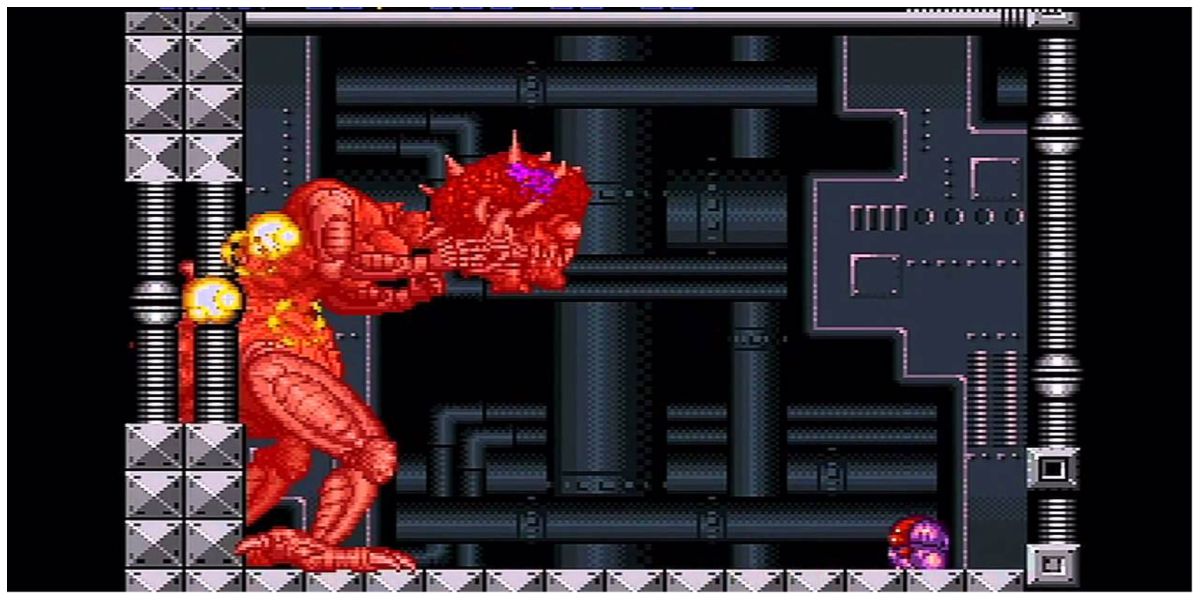 Mother Brain final boss battle in Super Metroid