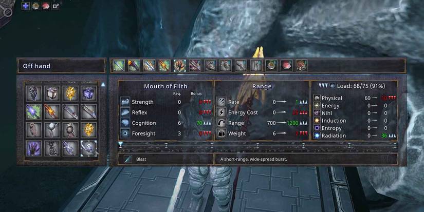 Equipping the Mouth of Filth in Hellpoint