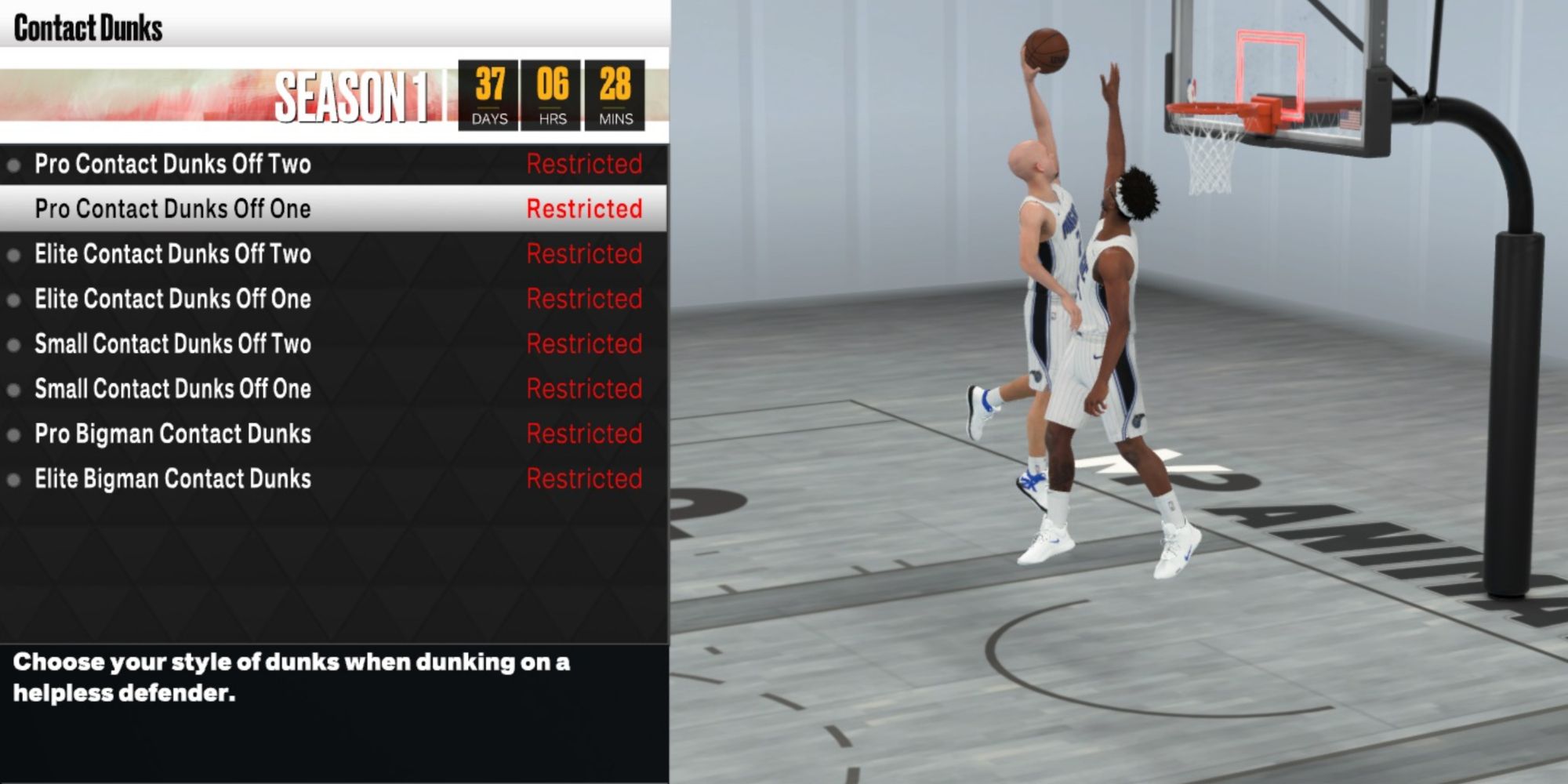NBA 2K23 Best Contact Dunks Pro Off One